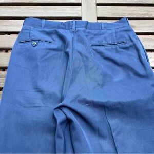 Vintage Military Coast Guard Pleated Wool Trousers in Blue (32R)